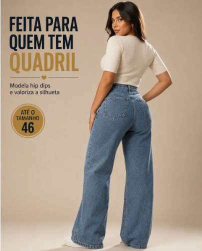 Calça Jeans Wide Leg Feminina Stillge 3