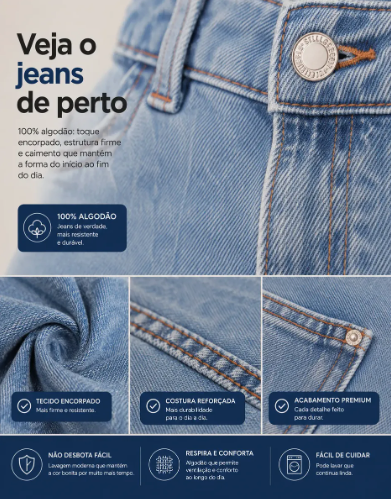 Calça Jeans Wide Leg Feminina Stillge 4