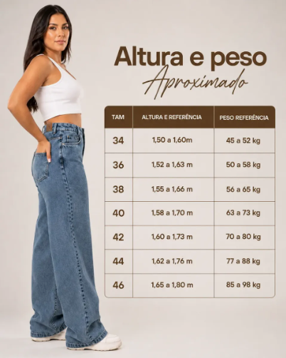 Calça Jeans Wide Leg Feminina Stillge 6