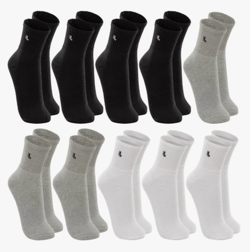 Kit 10 Pares de Meias Lupo Masculinas Cano Médio