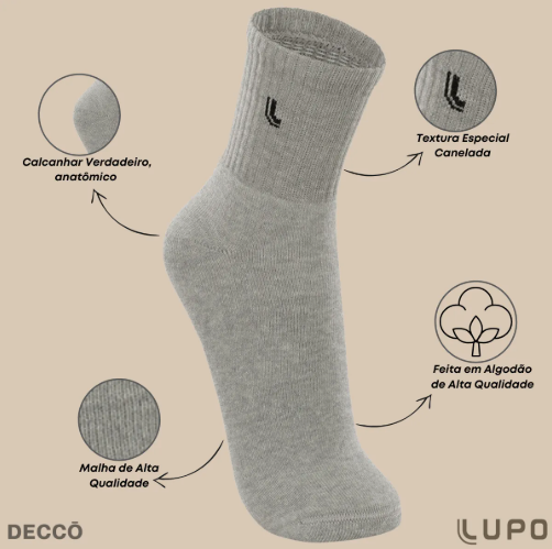 Kit 10 Pares de Meias Lupo 3