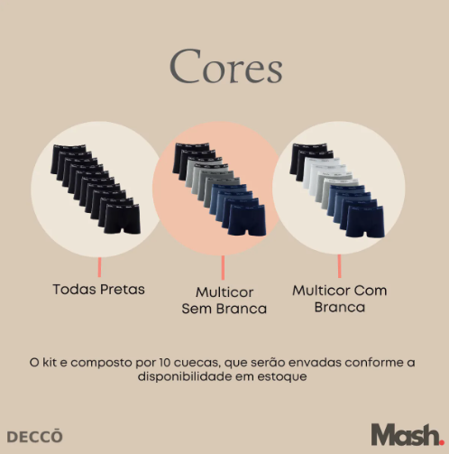 Kit 10 Cuecas Boxer Mash 2