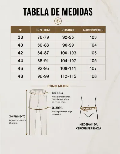Calça Masculina Sarja Premium Esporte Fino com Elastano