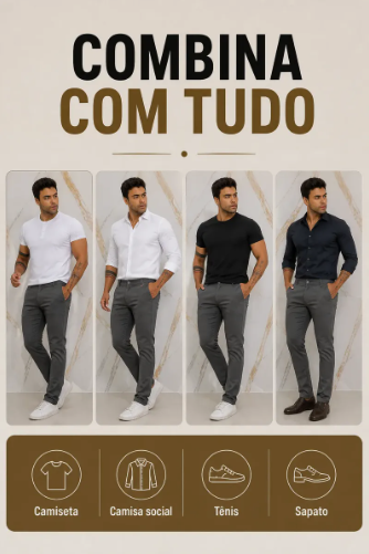 Calça masculina sarja premium 4