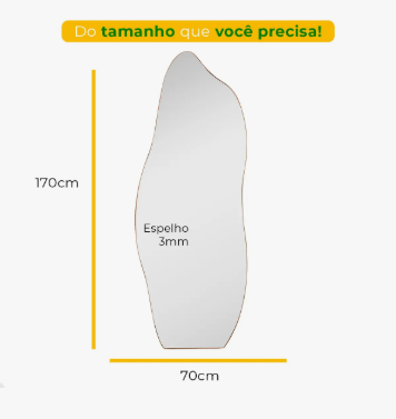 Espelho orgânico com LED 170x70 cm 4