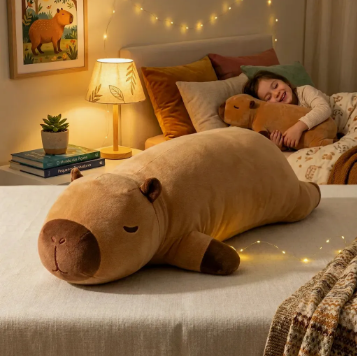 Travesseiro de Corpo Capivara Pelúcia Gigante 65cm