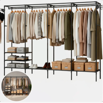 Guarda-Roupa Cabideiro Closet Aberto com 10 Prateleiras